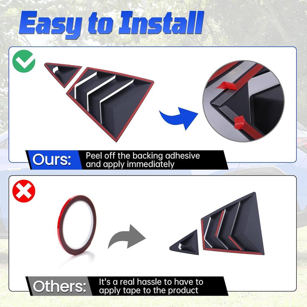 Rear Side Window Louvers for Corolla Compatible with Toyota Corolla     2024 2025 Exterior Accessories Air Vent Window Scoop Shades Blinds