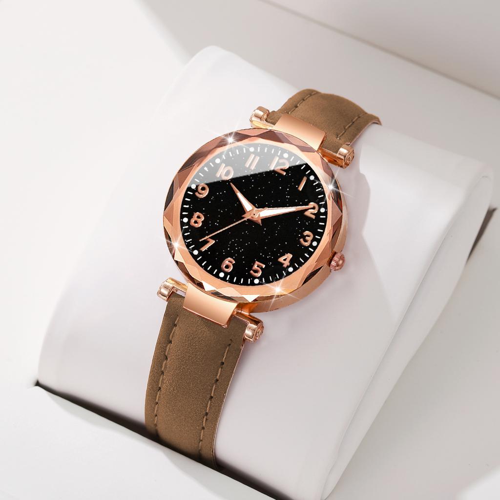 Modny Zegarek Kwarcowy Damski z Arabską Tarczą Casualowy Skórzany Pasek Zegarki na Rękę dla Pań Zegar Reloj Mujer