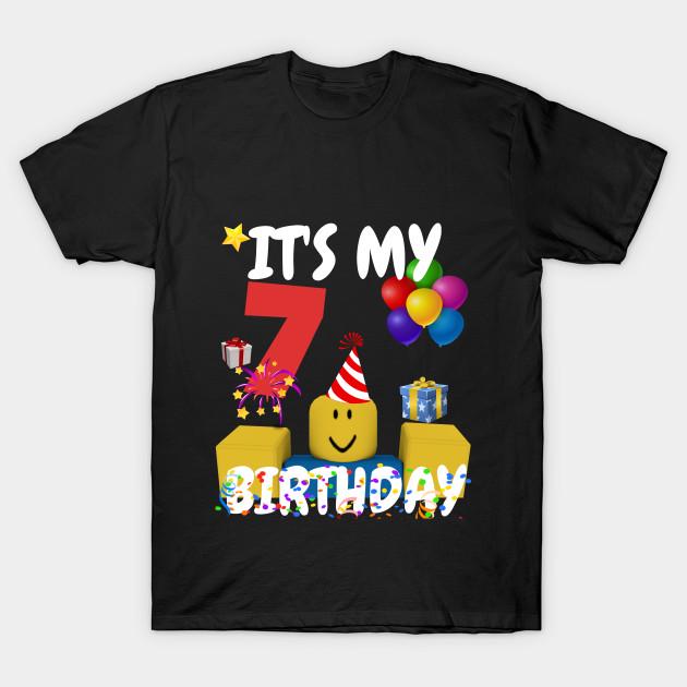 Buy Unisex Fashion TShirt Roblox Noob Birthday Boy Its My 7th