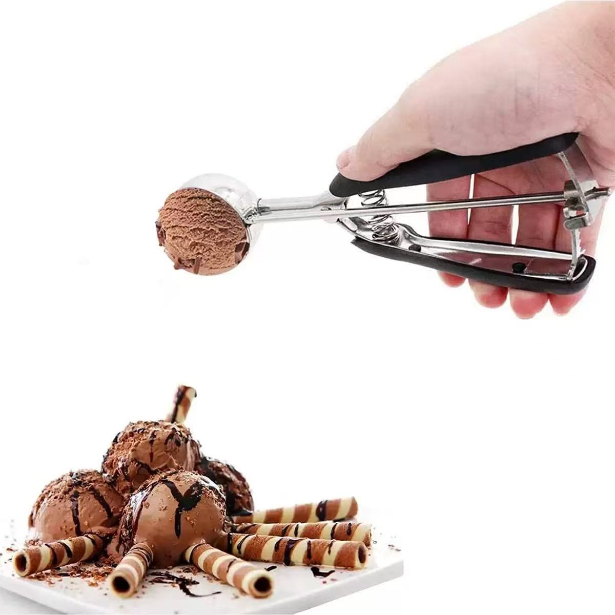 Stainless Steel Ice Cream Scoop Cookie Scoop Multipurpose Ice Cream Spoon Fruit Scooper Melon Ball Dough Baking Kitchen Tools