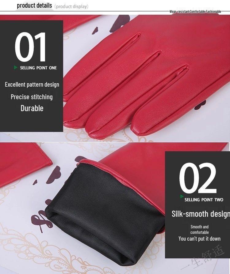 Women's Extra Long Black Touchscreen Leather Gloves - Warm Lined, Over-the-Elbow, Autumn/Winter