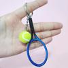 Creative Fashionable Tennis Racket Keychain: New Year Horse Souvenir & Bag Charm Pendant