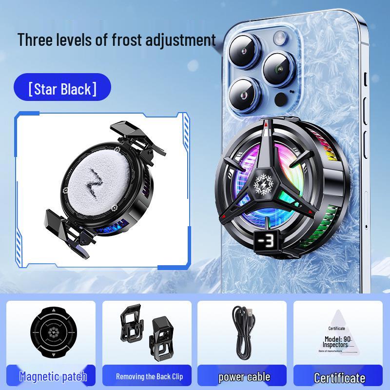 X76 Mobile Cooler: Digital Display, 3-Speed, Semiconductor Ice-Cooling for Gaming and Streaming