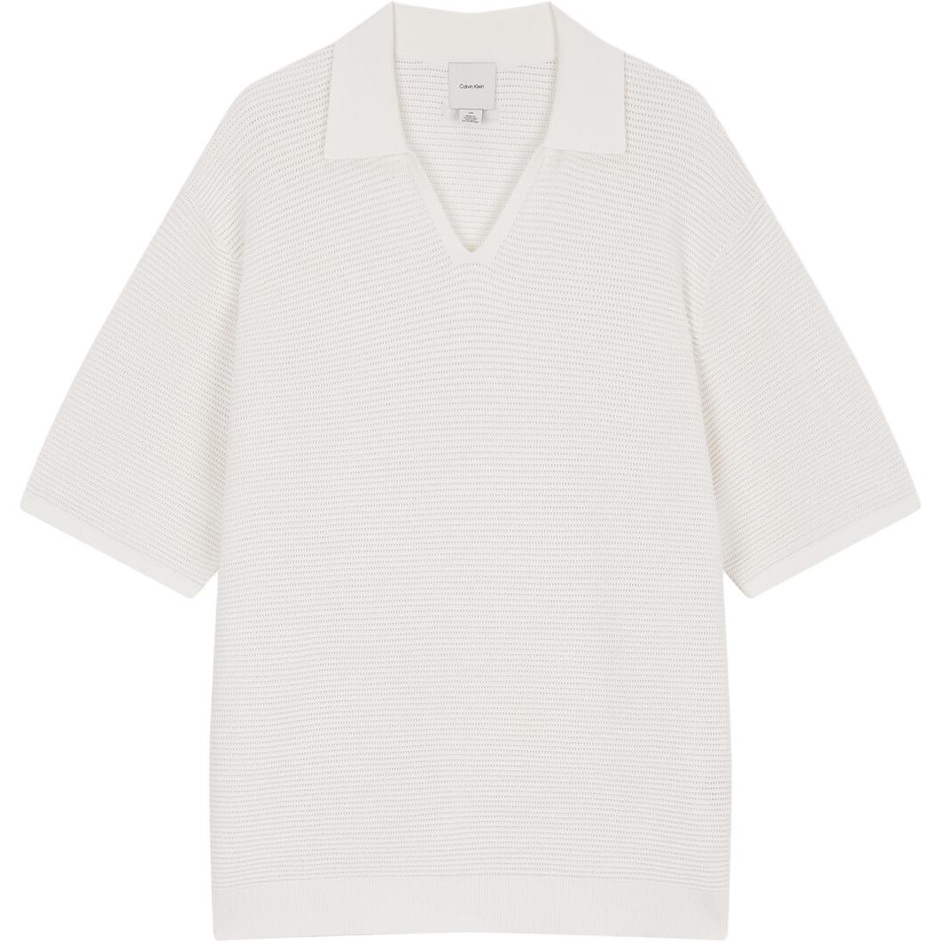 

Calvin Klein Loose Simple Solid Color Knitted Polo Shirt Men tops 4LC323G-YAS L
