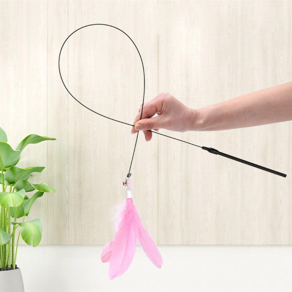 Detachable Feathers Wand 80CM Kitten Toys With Super Suction Cup Cat Teasing Wand Cat Accesorios