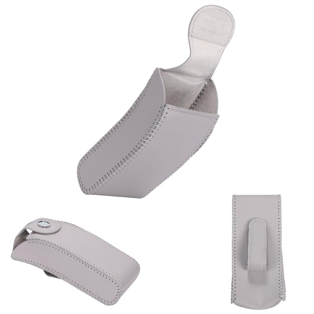 

PALTIA Car Sunglasses PU Sun Visor Includes Lens Cleaning Cloth Holder, Vertical, Leather, Mount, (Gray)