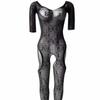 Sexy Open Crotch One Piece Mesh Bodystocking Intimate Lingerie For Women