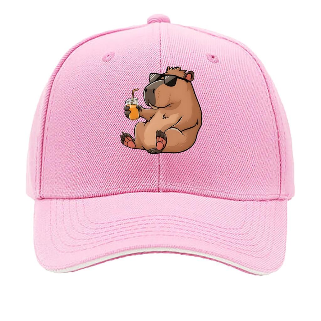 Vinyl Cartoon Capybara Sunglasses Juice Home Decor Hip Hop Hat Fashion Outdoor Sports Sandwich Baseball Cap