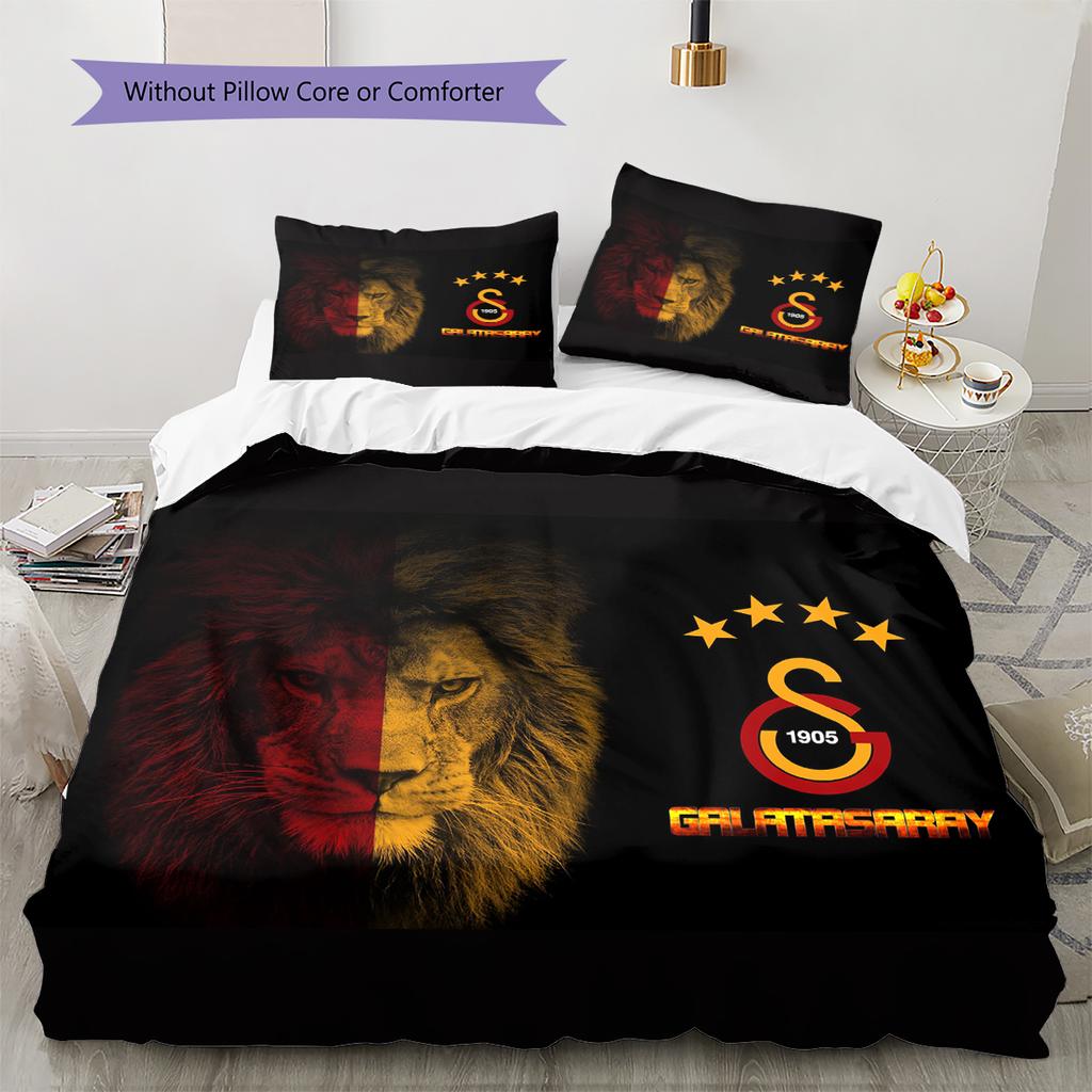 Galatasaray FC Pattern Bedding Home Decoration Birthday & Festival Gift (1 * Duvet Cover + 2 * Pillowcase, Without Core)