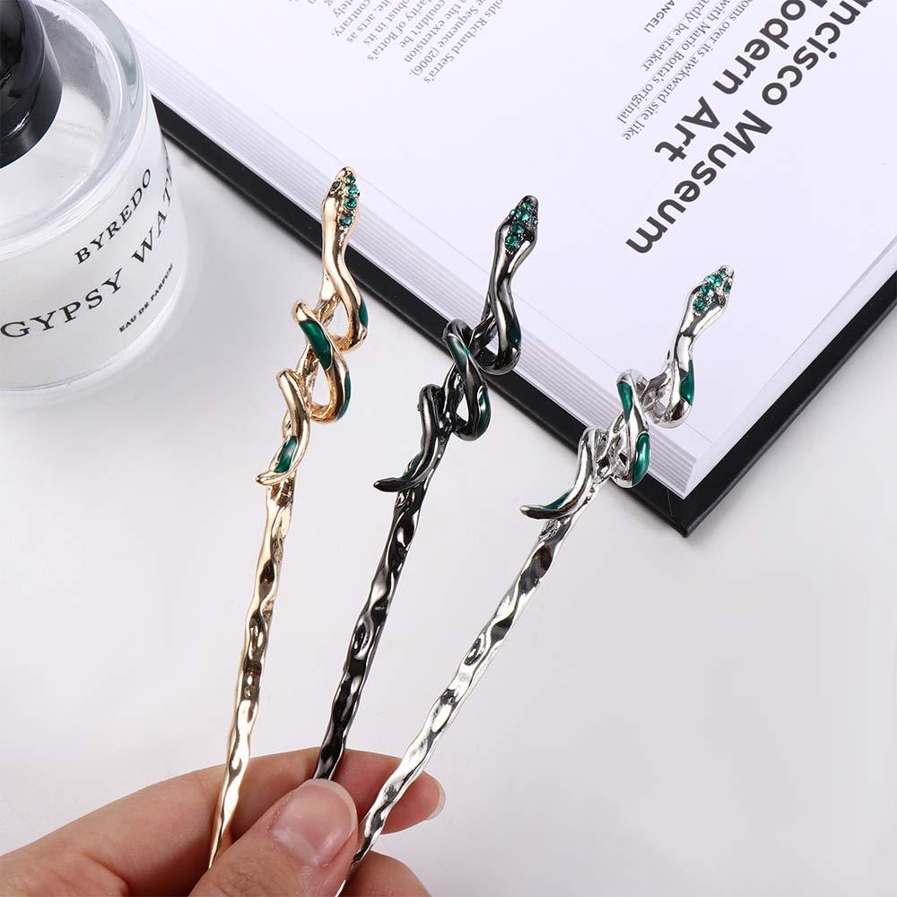 Tool Girl Haaraccessoires Groen Zilver Oude Stijl Haarpin Chinese Stijl Hoofddeksel Hanfu Haarspelden Metalen Slang Haarpin