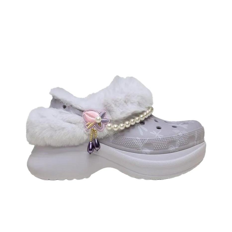 Crocs Little Whale Pear Blossom Fashion Versatile Clogs Women Clogs Mist-Purple 211977-5PS