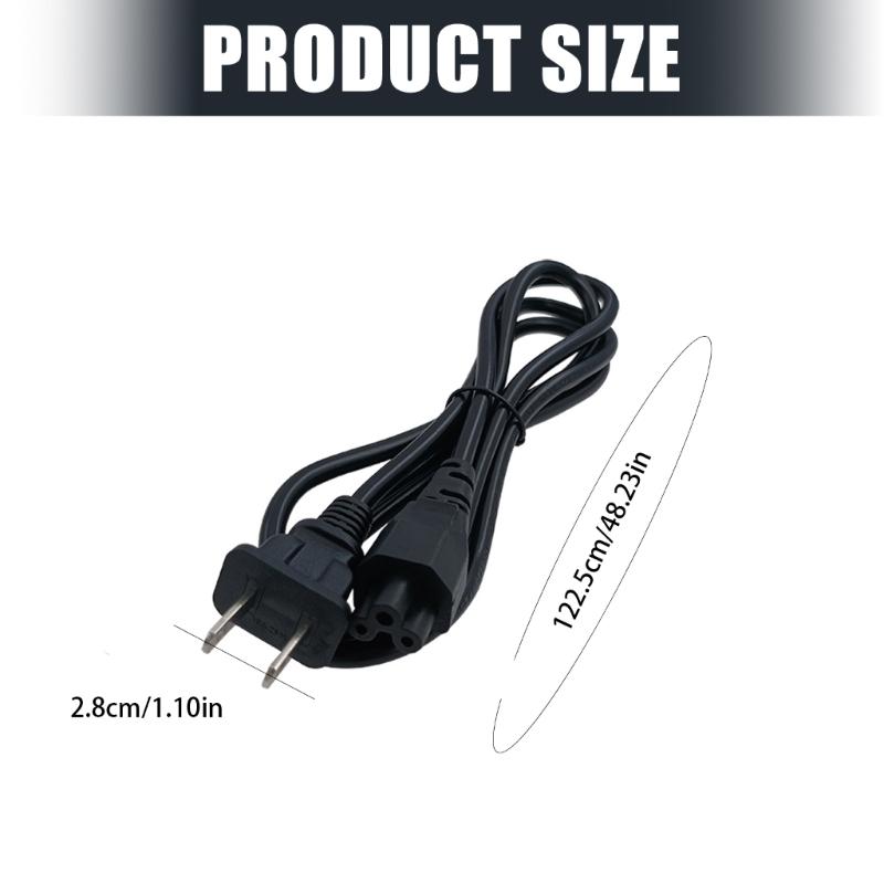 Practical Power Connection Cable Laptop Power Cable 2 Prong Plug Metal Construction Fast Efficient Charging Cables