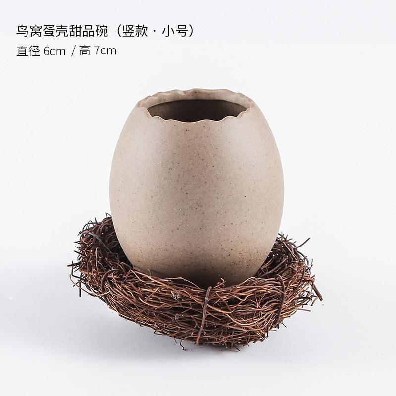 Creative Bird s Nest Decorations Dessert Bowl Eggshell Ostrich Egg Shaped Ceramic Bowl Cold Drink Barbecue Restaurant Tableware