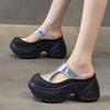 Super High Heel Wedge Bag Head Half Slippers Women's Summer Wear New Muffin Sandals Heightened Thick Sole Hollow Sandals