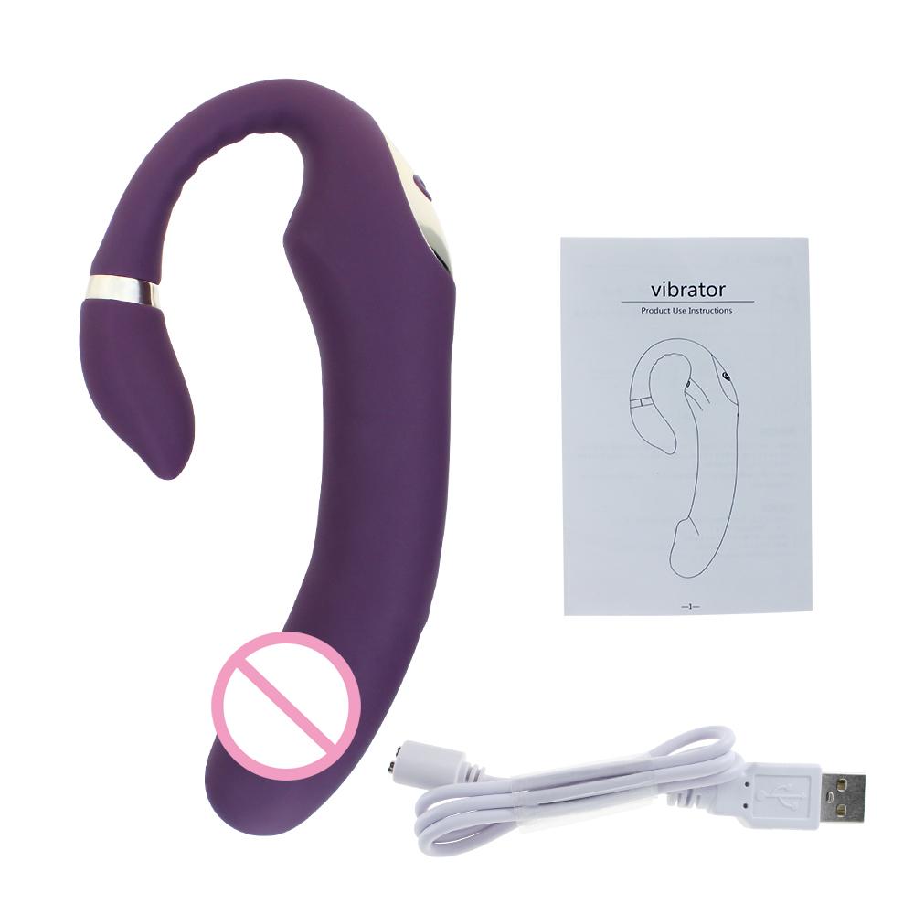 Sex Vibrator G-spot Simulate Soft Double-Head Vibrate Sex Toys for Women Clitoris Massager Rechargeble C-shape for Couple Fun