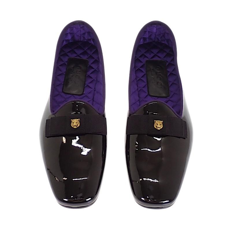Gucci Loafers Black Patent Leather Mens