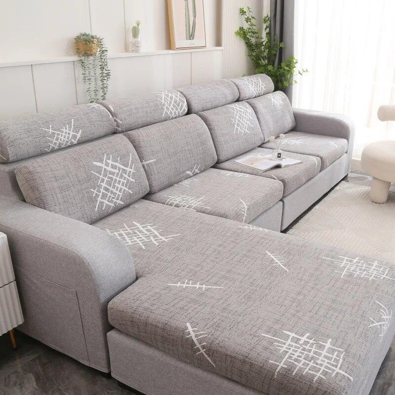 New Floral Printed Stretch Sofa Seat Cushion Cover Backrest Cover Protector for Couch Sofa Cover L Shape Chaselong Slipcovers