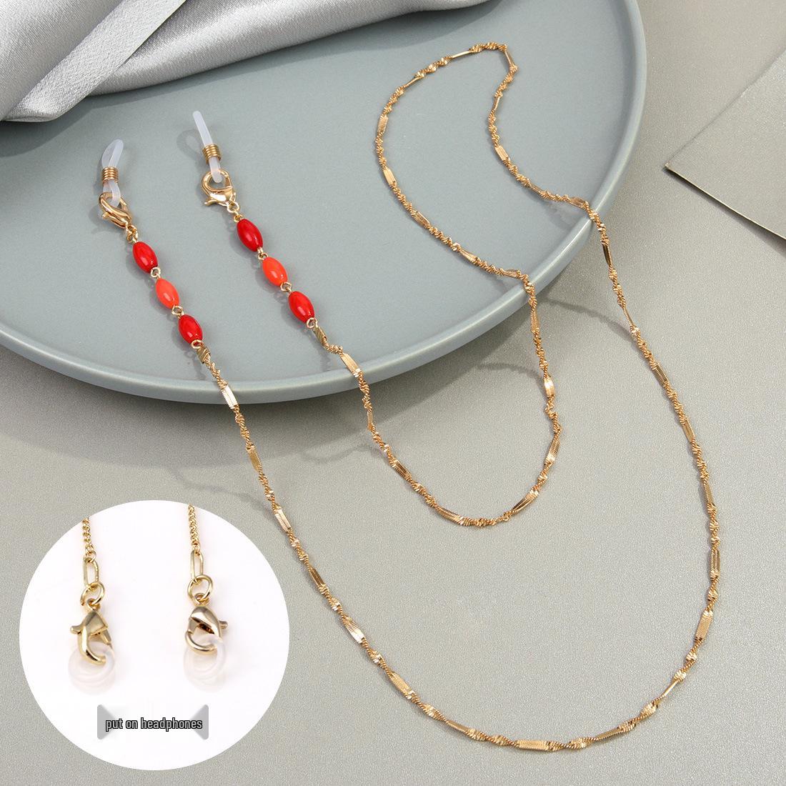 

Trendy Ruby Gold Detachable Chain for Glasses, Masks & AirPods