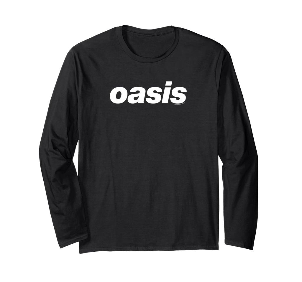 Oasis – White Logo On Black Long Sleeve T-Shirt