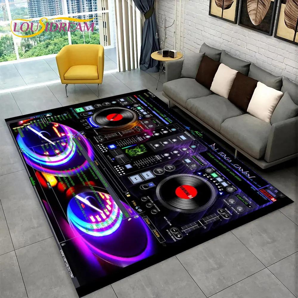 3D DJ Music Screen Keyboard Area Rug,Carpet Rug for Living Room Bedroom Sofa Doormat Hallway Decor,Sport Yoga Non-slip Floor Mat