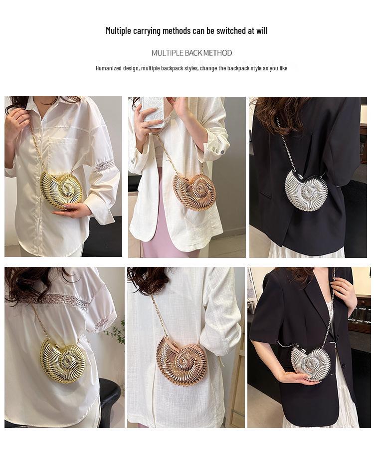 Seashell-Shaped Women's Evening Crossbody Bag - 2024 Summer Trend