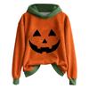 Ladies' Casual And Fashionable Halloween Printed Long Sleeved Hooded Warm Shirt Loose And Comfortable Hoodie