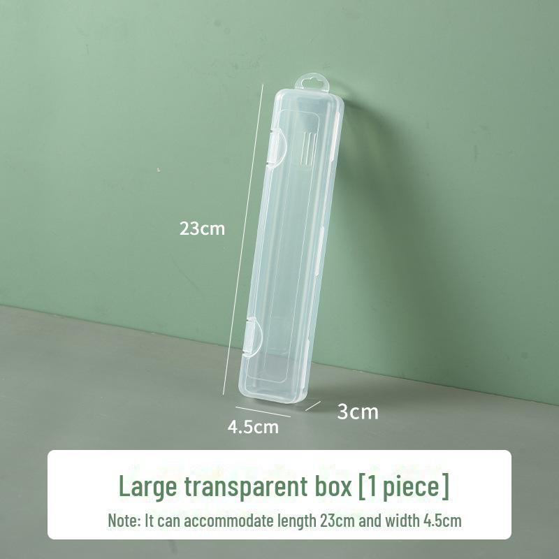 Портативный прозрачный ящик для хранения столовых приборов с крышкой - вмещает палочки для еды вилку ложку large 587₽