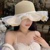 Lace Straw Hat Women Summer Big Hat Brim Outdoor UV Anti-straw Sun Hat Beach Hat Tide
