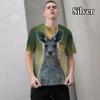 Summer Round Neck Kangaroo Pattern 3D Print Top Fashionable Casual Short Sleeved Men's T-shirts