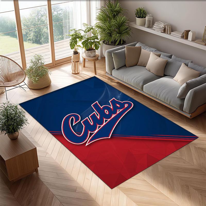 Chicago Cubs Crystal Velvet Carpet Soft Anti?Slip Floor Mat Comfortable Home Living Room Bedroom Decor Rug