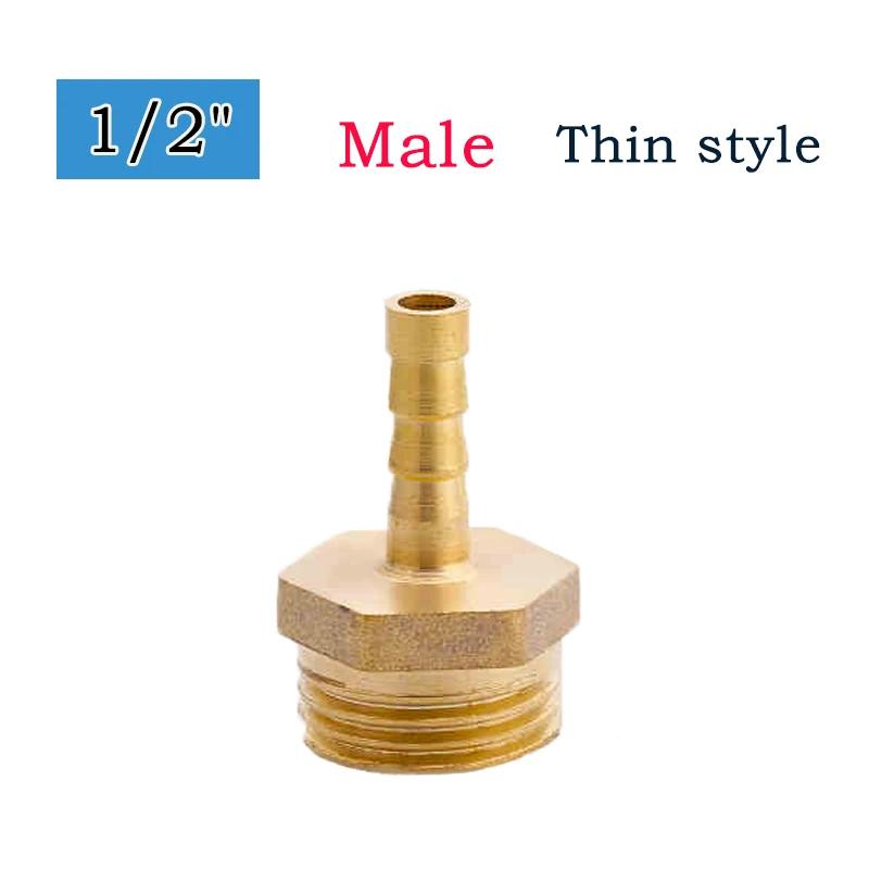 

1pcs Thin/Thick Style Pagoda Connector Hose Barb Connector Hose Thread Male/Female Brass Water Pipe Fittings BSP 1/2 6~19MM 1 pcs&6mm