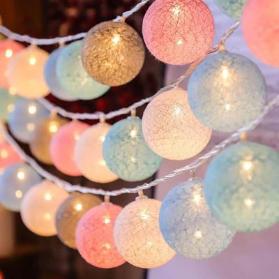 Multicolour Cotton Ball Lights for Decoration - 4 Meter, 10 LED Lights for Home , Lights, Led Lights for Indoor and , Colour Light
