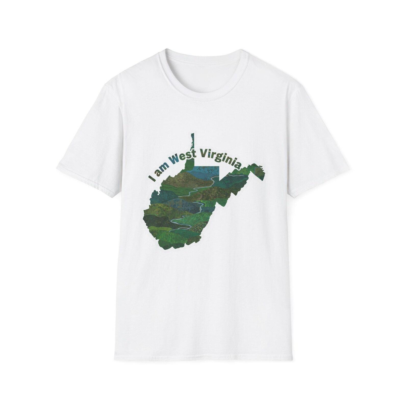 I Am West Virginia map T-Shirt | State outline, nature-inspired design M