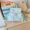 Girl Teen Nylon Casual Backpack With Pouch For Travel And School