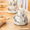 360°Rotatable Pen Holder Large Capacity Makeup Brush Storage Rack Pencil Box Multi-functional Desktop Organizer School Office