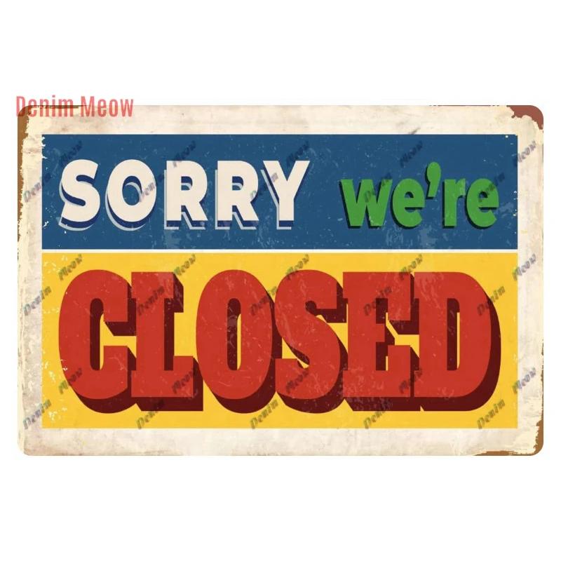 Vintage Open/Closed Wall Sign,retro Bar Open Metal Tin Plaque, Come in, Welcome Wall Decor, for Bar Club,Man Cave Poster, WY279