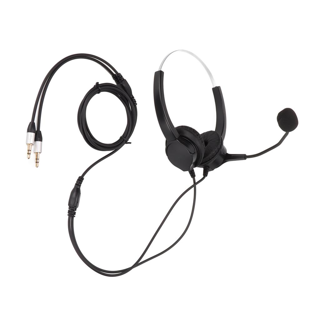 Call Center Headset Dual 3.5mm Plug Hearing Protection Noise Cancelling Mic Computer Headset