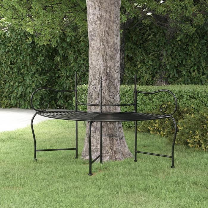 Tree Trunk Bench - 150 Cm - Black - Steel - Weather Resistant