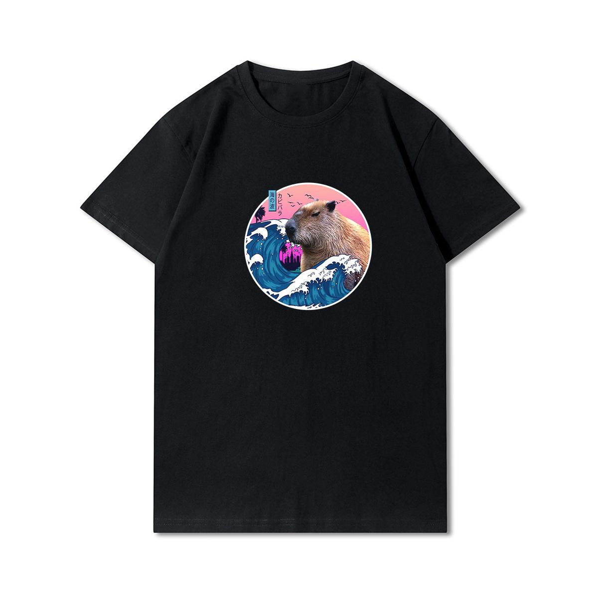

Размер США Плюс Размер S-3XL 30 узоров Летняя футболка унисекс в стиле Харадзюку с принтом капибары Футболки большого размера с круглым вырезом Футболка повседневные хлопковые топы 4XL