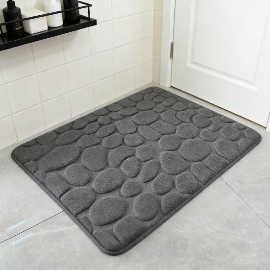 Memory Foam Bathroom Mat Backing Super Memory Foam Bath Soft Absorbent Non-Slip PVC Rug with 3D