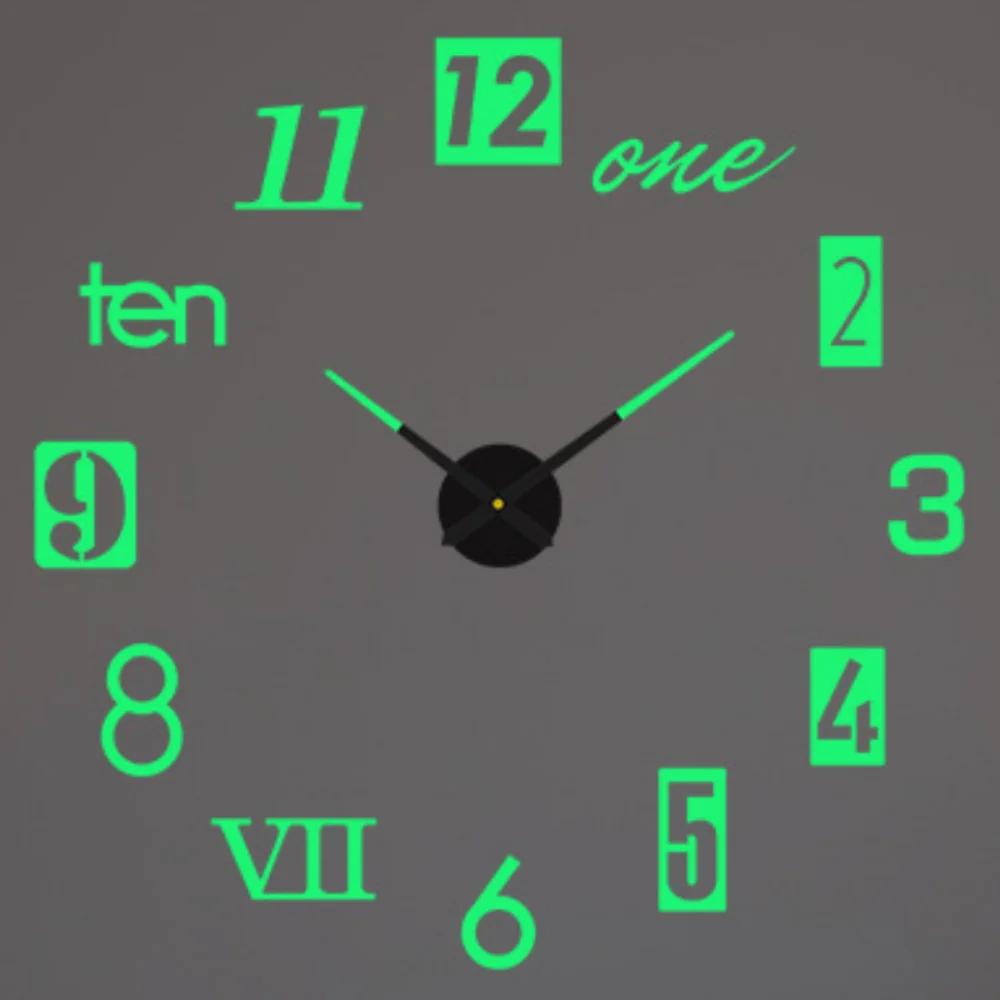 Modern Design Large Wall Clock 3D DIY Quartz Clocks Watches Acrylic Mirror Stickers Living Room Home Decor Horloge