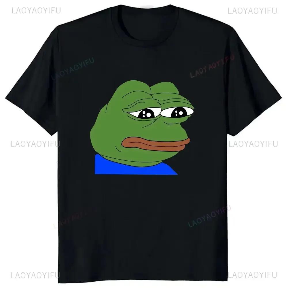 Pepe the Frog Frog-print shirt paired with funny memes for a casual and stylish unisex T-shirt
