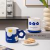 Ins Mädchen Herz Niedliche Blumentasse Herz Souvenir Keramik Wassertasse Hochaussehende Home Frühstücksmilchtasse