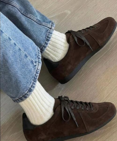 [COREOFALCHEMY] Brown Suede Cow Leather German Army Sneakers Terra Chocolat German