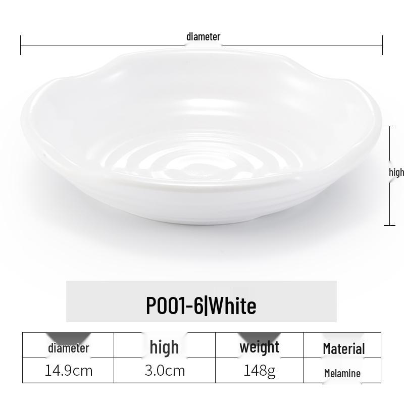 Imitation Porcelain Melamine Dipping and Snack Dish for Restaurants