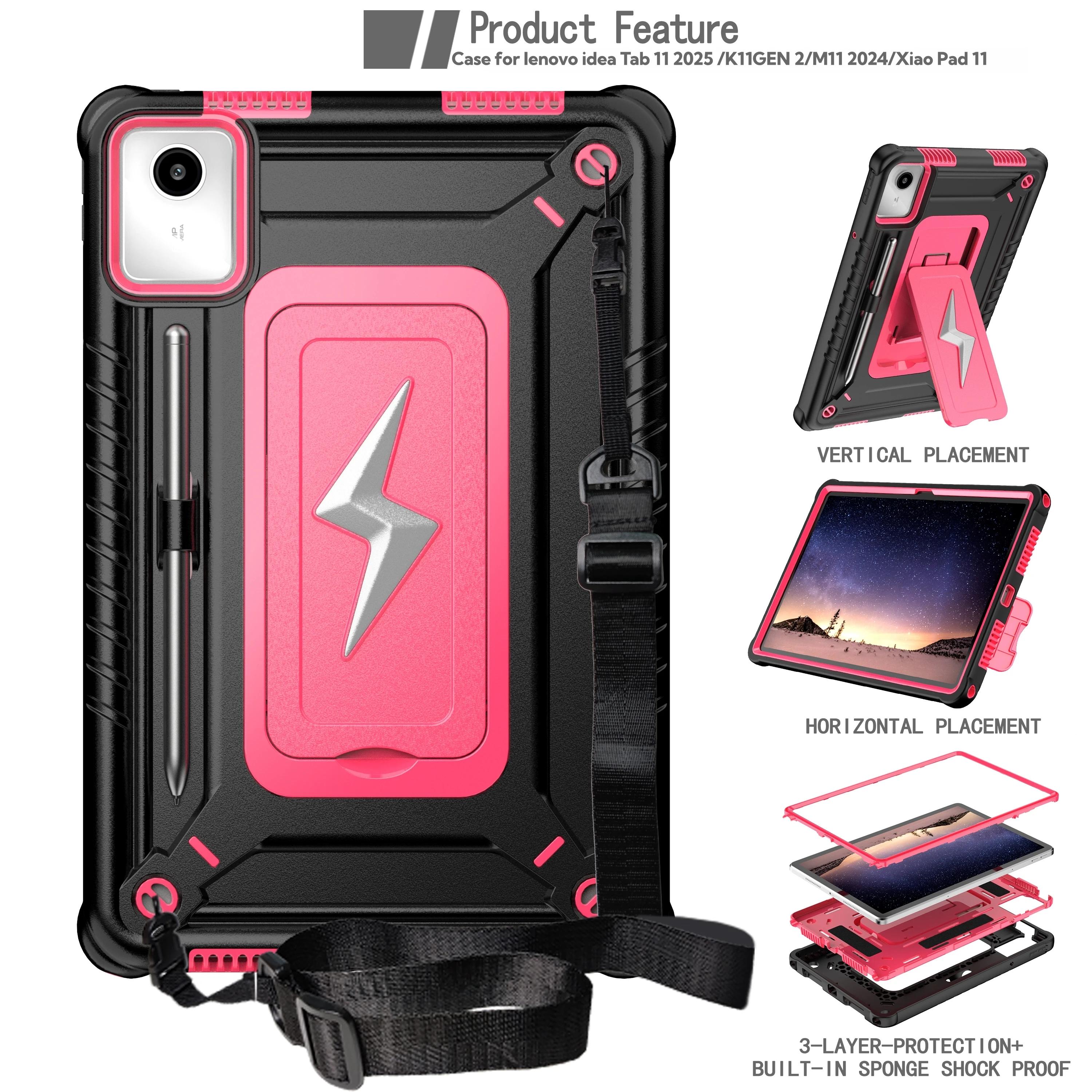 Étui Robuste pour Tab Idea 11 pouces TB336ZU TB336FU M11 TB331FC TB330FU Xiaoxin Pad 11 Housse de Tablette avec Sangle M11 TB331FC TB330FU