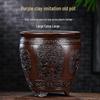 Extra Large Antique Style Zisha Plum Blossom Bonsai Pot - Round Ceramic Pot for Iron Tree or Vegetable Planting