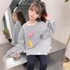 2024 New Style Gray Long-Sleeve Sweatshirt for Girls - Wide Fit, Perfect for Spring and Autumn