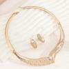 Women's Exaggerated Moon Necklace and Earrings Set