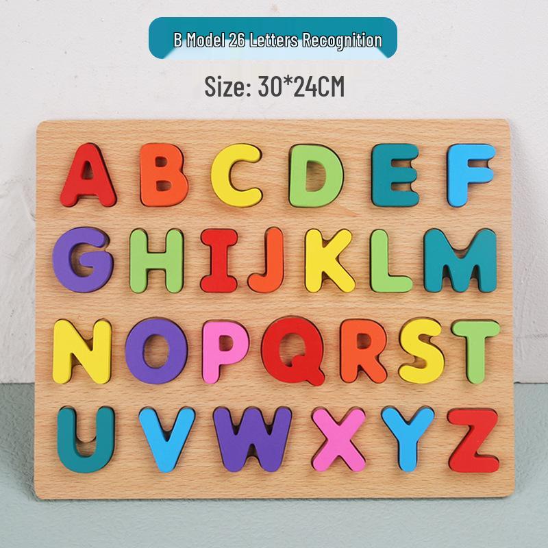 Number & Letter Recognition Puzzle Board for Toddlers - Wooden Educational Toy for Early Learning